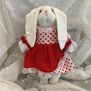 SOCK BUNNIY Gingham Polka Dot Sock Bunny handcrafted new EASTER